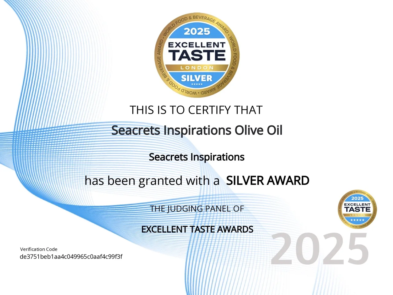 Seacrets Inspirations Extra Virgin Olive Oil 500ml - Image 2