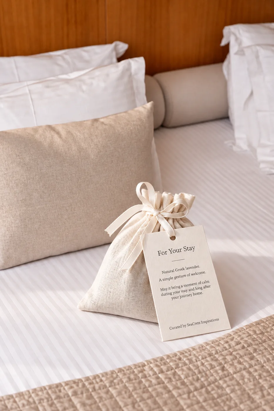 Πουγκί λεβάντας For Your Stay σε κρεβάτι ξενοδοχείου